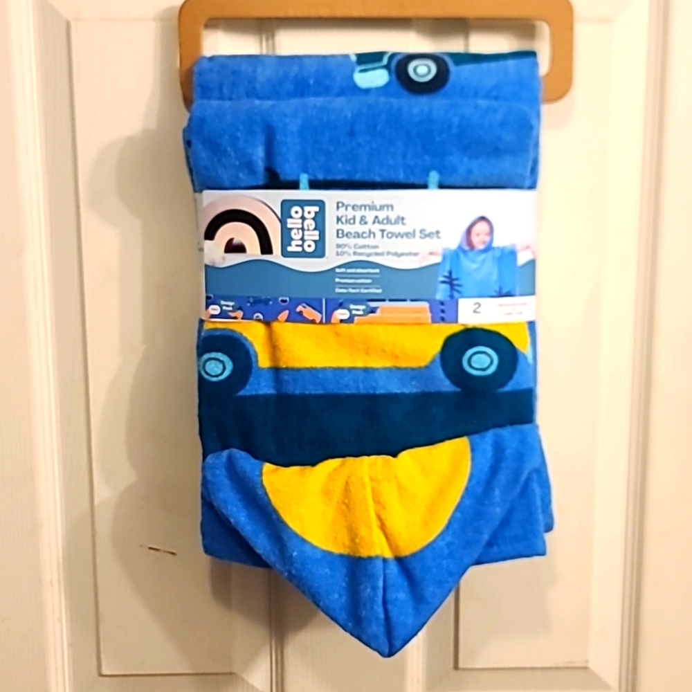 Hello bello kid & adult beach towel set